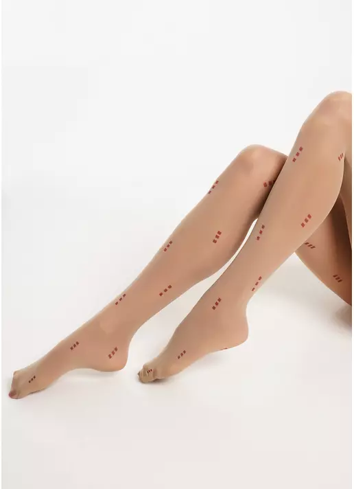 Колготки з геометричним малюнком ARIA 40 (1) glace/marsala (бежевий/червоний) Колготки з геометричним малюнком ARIA 40 (1) glace/marsala (бежевий/червоний)