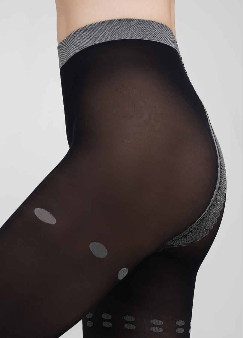 Колготки матовые с контрастным горохом ARIA 40 (2) nero/grey (черный/серый)