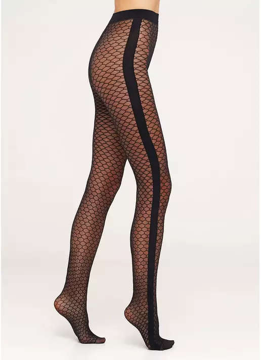 Колготки с рисунком крупной сетки и полосами по бокам Arianna Stripe 20 den model 1