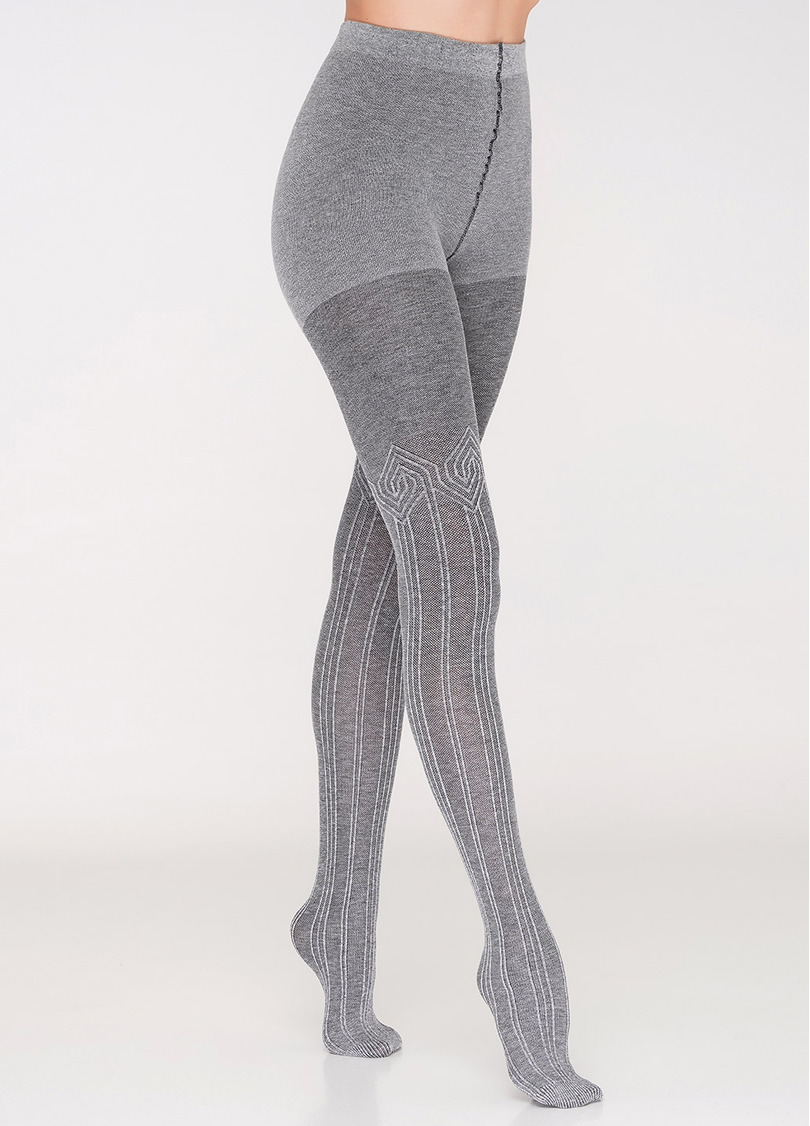 Хлопковые теплые колготки BON VOYAGE MELANGE 200 (1) (light melange)