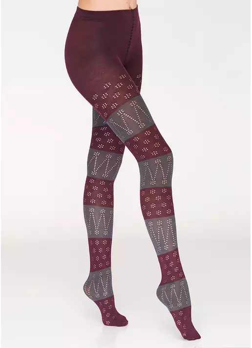 Теплі колготки з візерунком BONITA 150 (3) (marsala/iron)