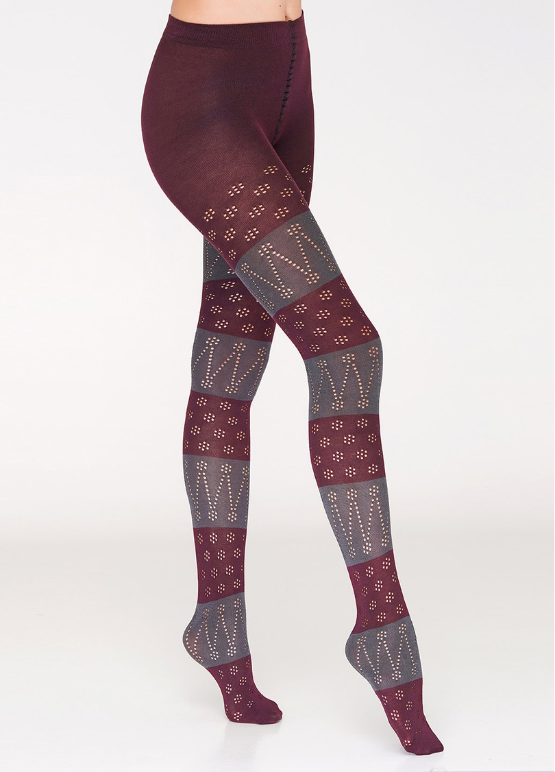 Теплі колготки з візерунком BONITA 150 (3) (marsala/iron)