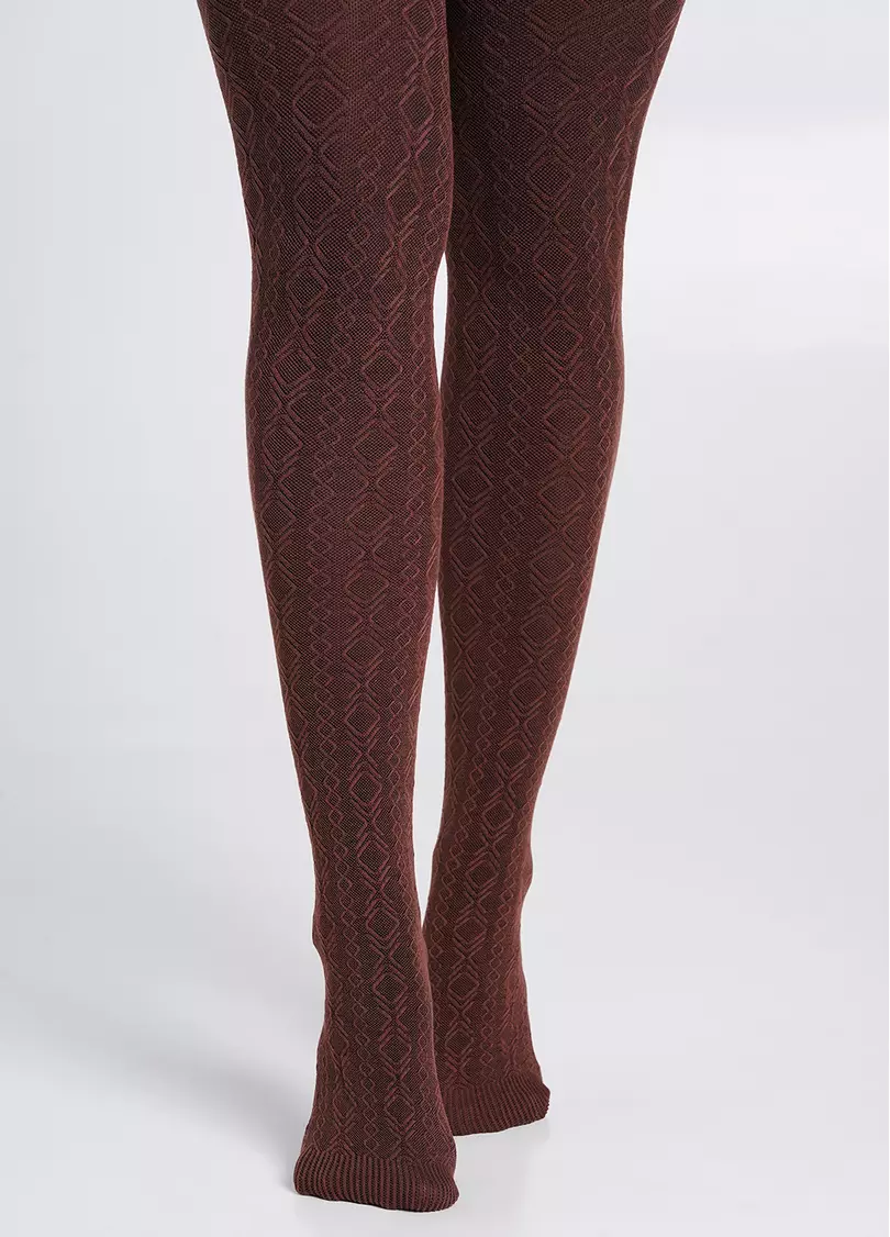 Колготки хлопковые с объемным узором BRAID 150 (1) mink (коричневый)