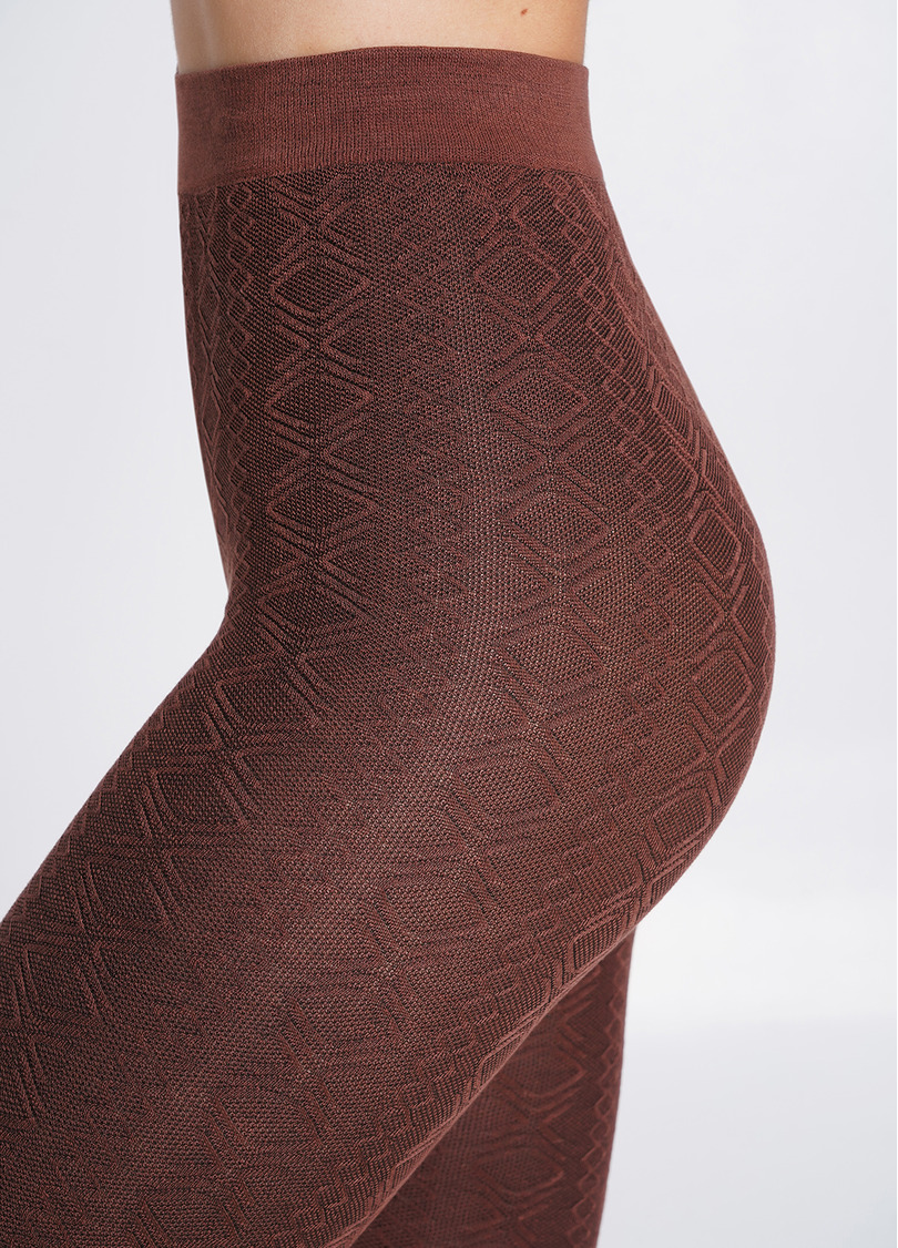Колготки хлопковые с объемным узором BRAID 150 (1) mink (коричневый)