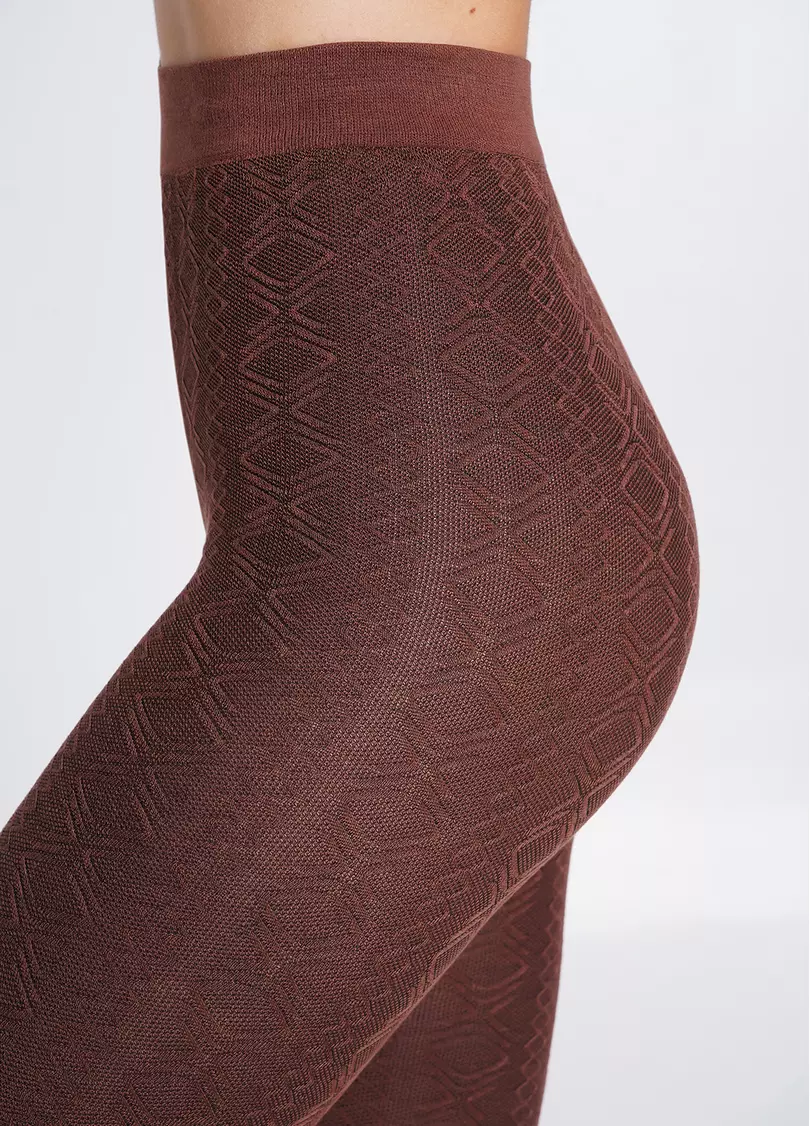 Колготки хлопковые с объемным узором BRAID 150 (1) mink (коричневый)
