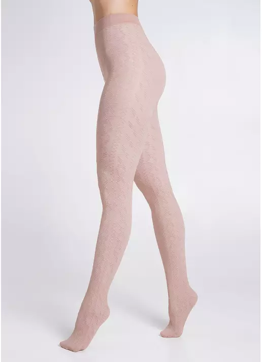 Колготки хлопковые с объемным узором BRAID 150 (1) roe buck (бежевый)