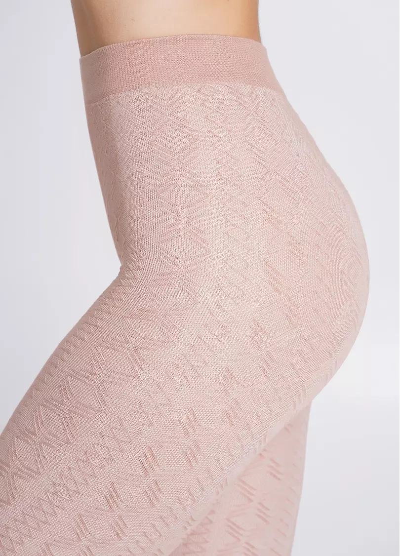 Колготки хлопковые с объемным узором BRAID 150 (1) roe buck (бежевый)