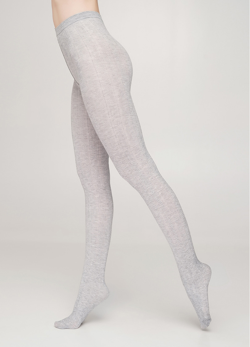 Колготки з віскози з візерунком CASHMERE TOUCH FASHION (1) light grey melange (сірий)