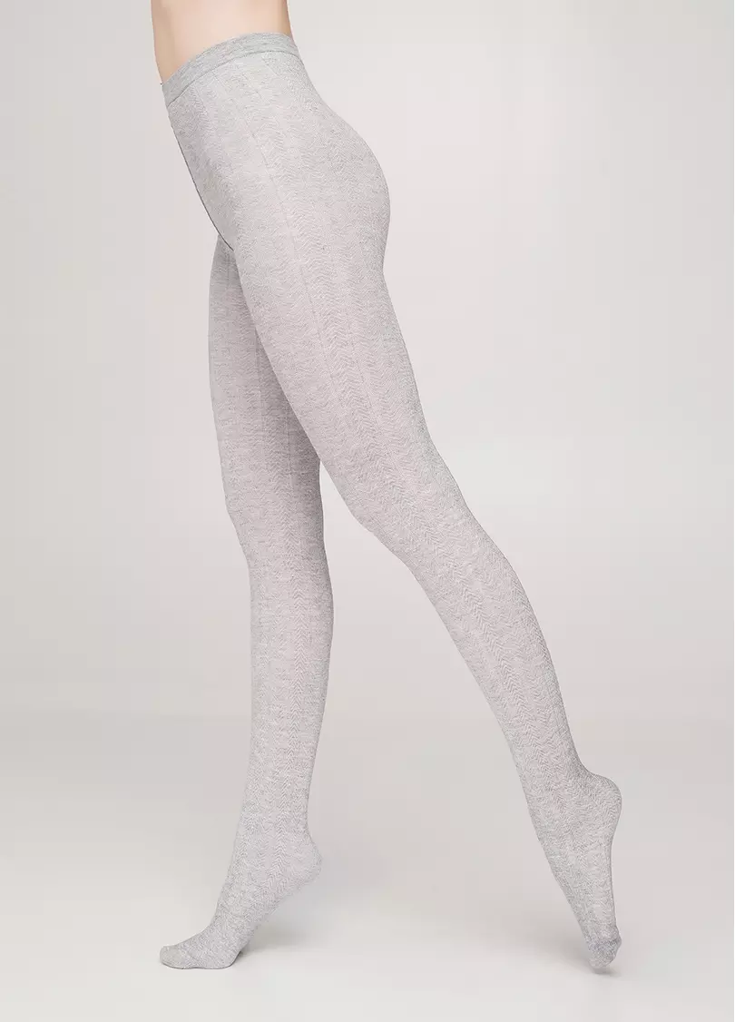 Колготки из вискозы с узором CASHMERE TOUCH FASHION (1) light grey melange (серый)