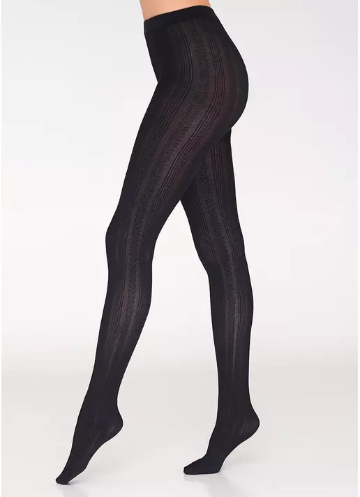 Колготи бавовняні з візерунком Delicate Voyage 150 den model 6 (nero)