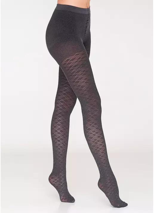 Теплі колготки з геометричним малюнком DEMI 120 (3) (iron)