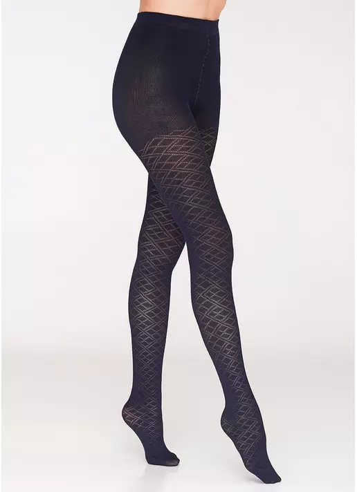 Теплі колготки з геометричним малюнком DEMI 120 (3) (navy)