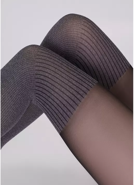 Колготки с имитацией хлопковых ботфортов ENJOY MELANGE 60 (4) dark grey melange (серый меланж) Колготки с имитацией хлопковых ботфортов ENJOY MELANGE 60 (4) dark grey melange (серый меланж)