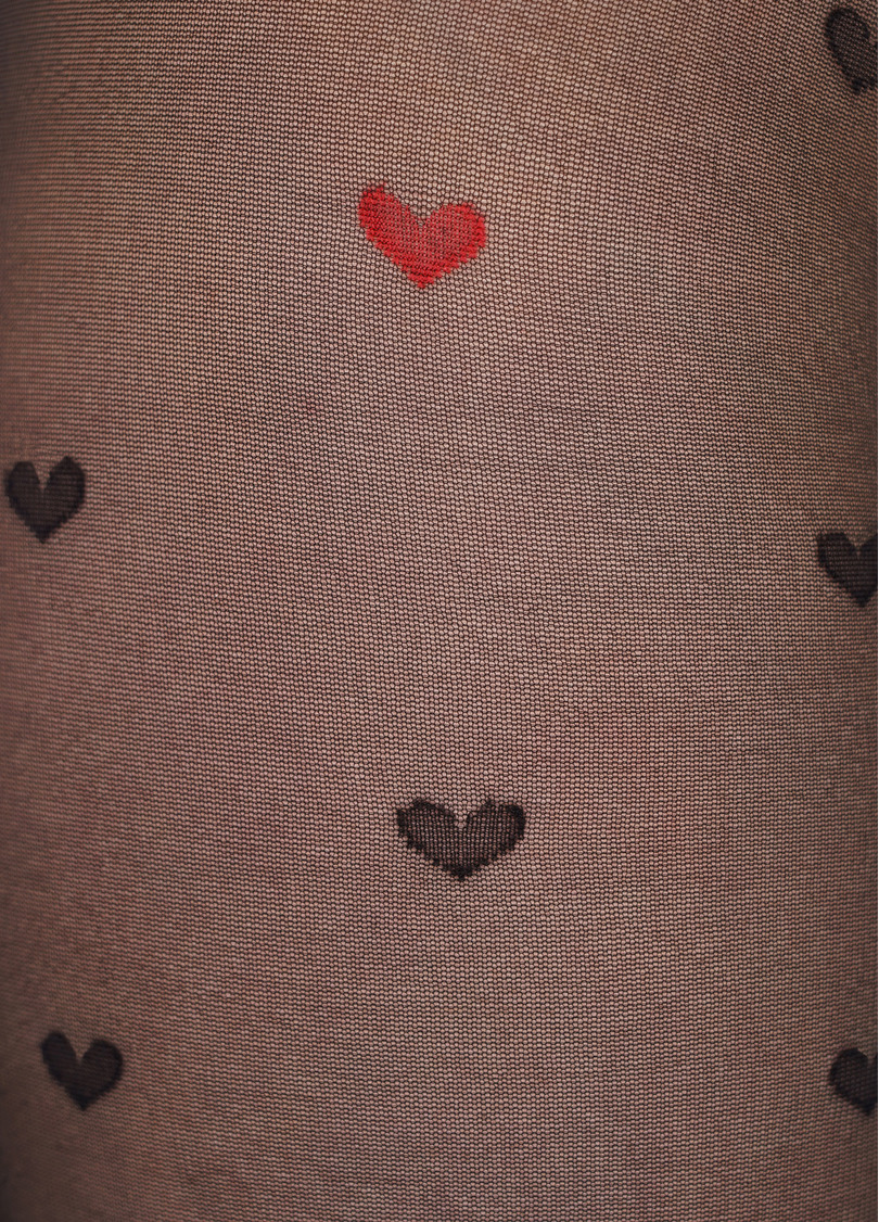 Колготки в дрібні серця Eva 20 den model 1 nero (чорний)