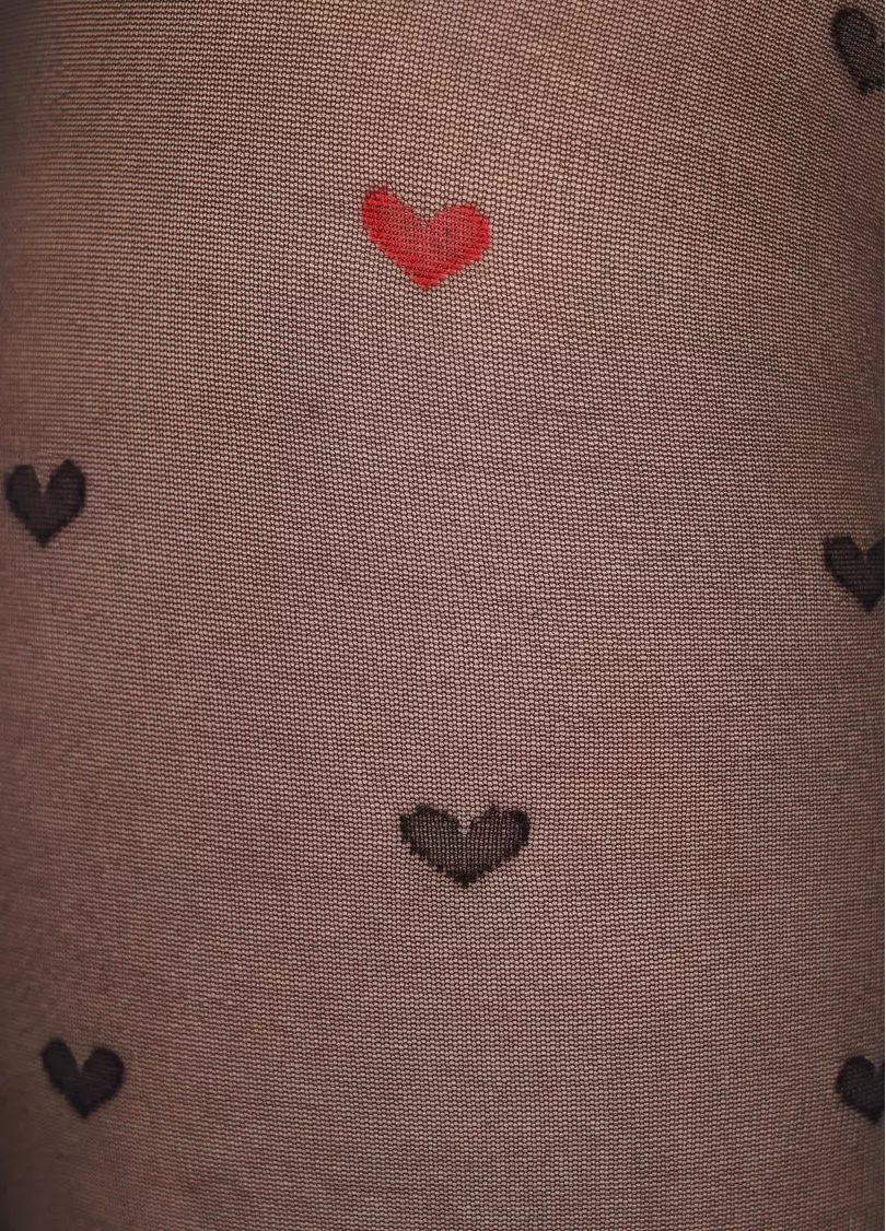 Колготки в мелкие сердца Eva 20 den model 1 nero (черный)