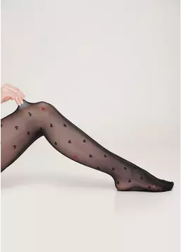 Колготки в мелкие сердца Eva 20 den model 1 nero (черный)