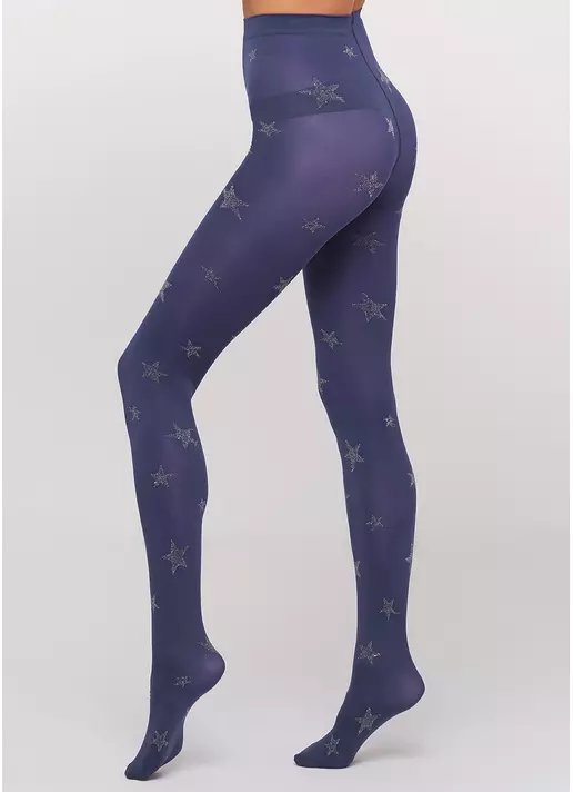 Колготы со звездами из люрекса Evelyn 60 den model 1 (grigio scuro)