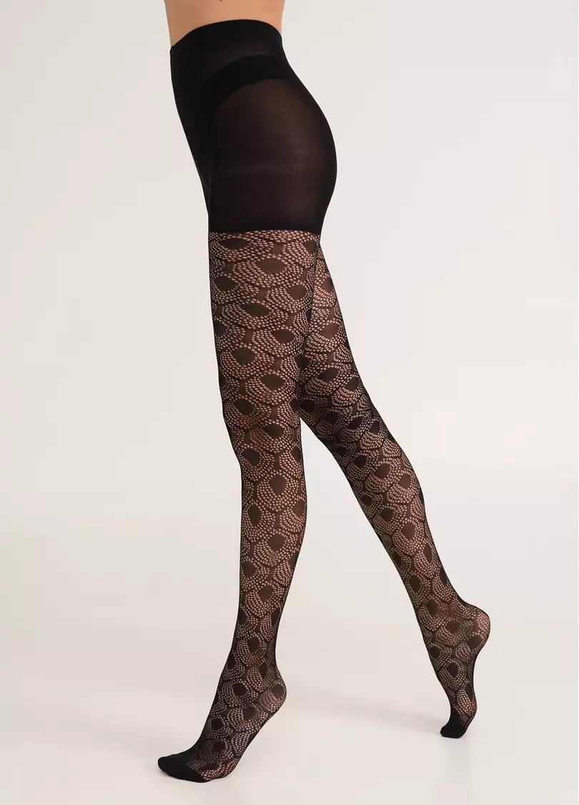 Колготки в сетку с ажурным узором FASHION NET 40 (1) nero (черный)