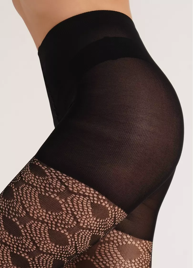 Колготки в сетку с ажурным узором FASHION NET 40 (1) nero (черный)
