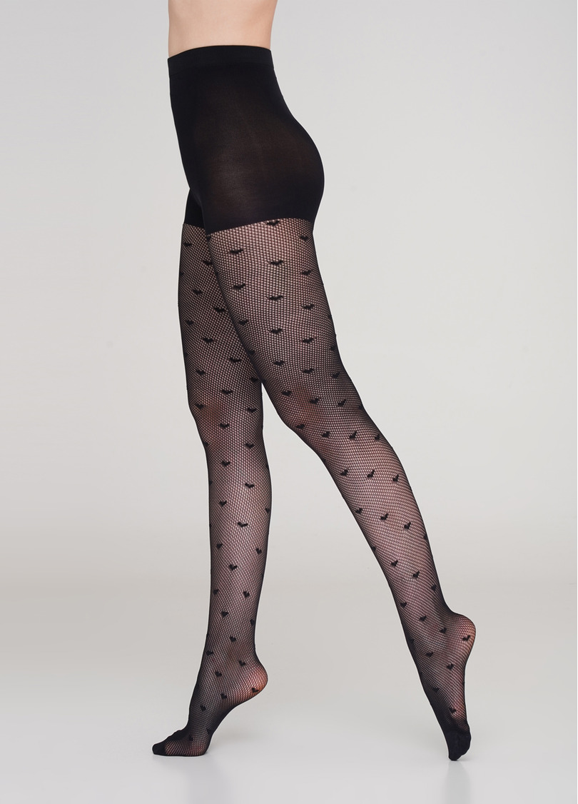 Жіночі колготки з малюнком FASHION NET LOVE 40 (2)