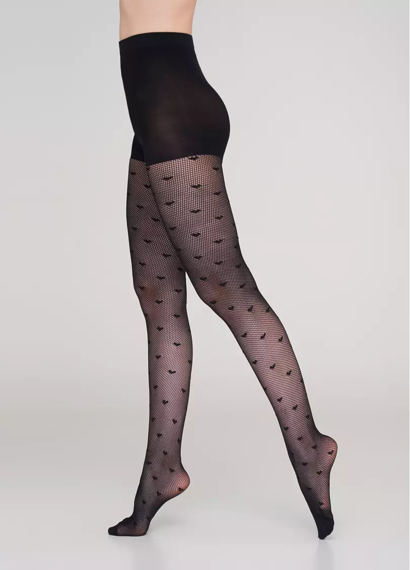 Жіночі колготки з малюнком FASHION NET LOVE 40 (2)