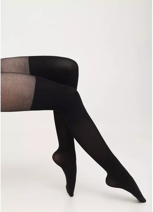 Колготки в сетку с имитацией чулок FASHION NET UP 60 (1) nero (черный) Колготки в сетку с имитацией чулок FASHION NET UP 60 (1) nero (черный)