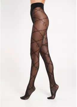 Колготки в ланцюжки з логотипом G FASHIONISTA 40 (9) nero (чорний)