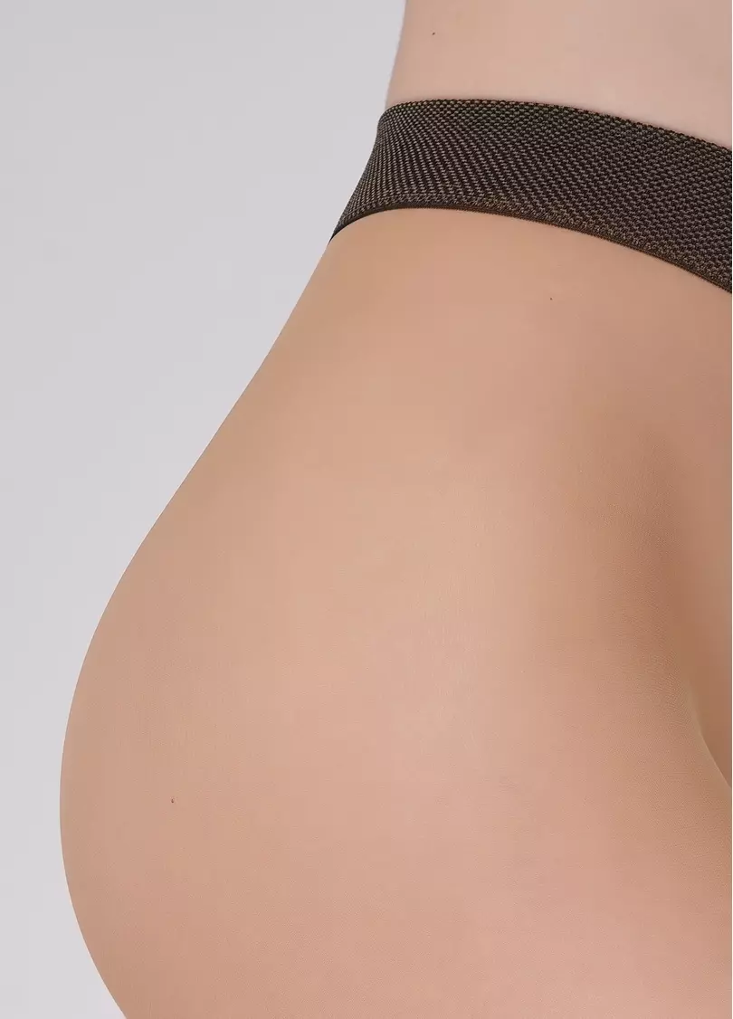 Колготки с имитацией чулок с узором HARLEY 60 daino/nero (бежевый/черный)