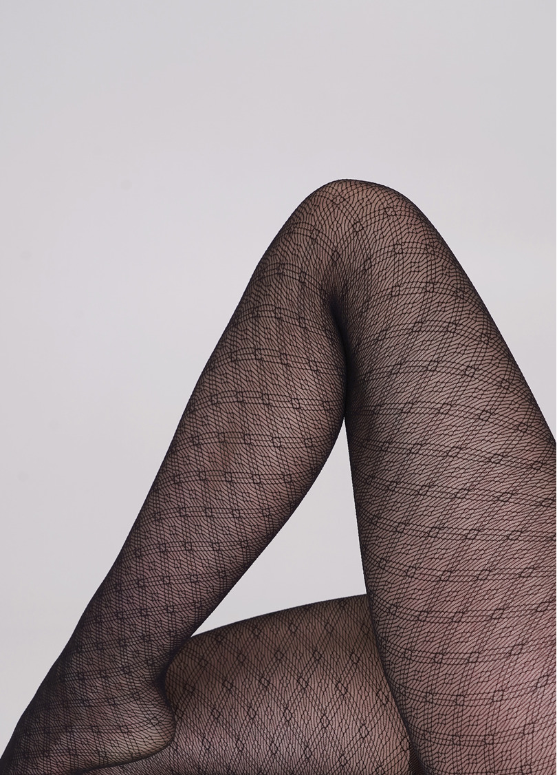 Колготки з ажурним малюнком HUSH 40 (5) nero (чорний)