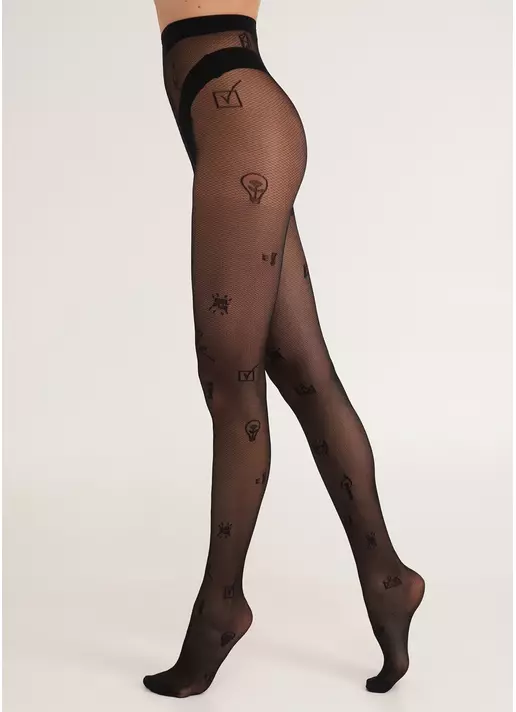 Колготки в сітку з тату INFLUENCE 40 (1) nero (чорний)