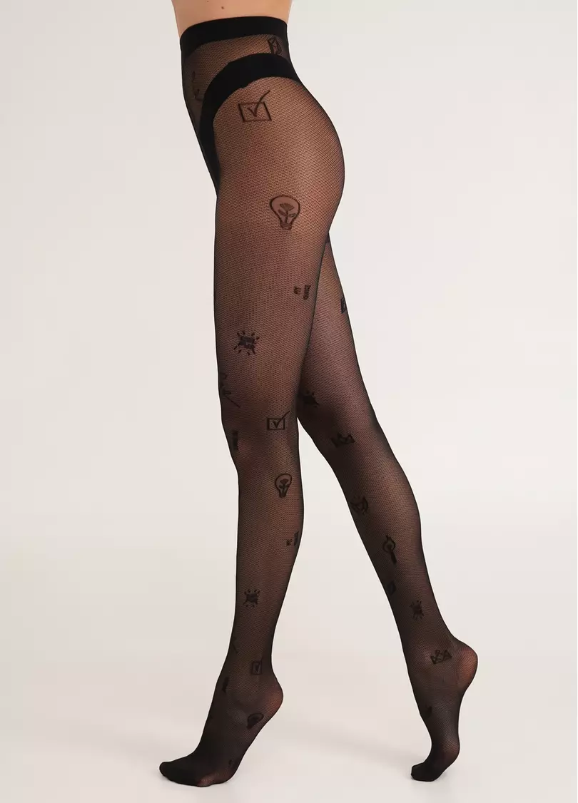 Колготки в сітку з тату INFLUENCE 40 (1) nero (чорний)