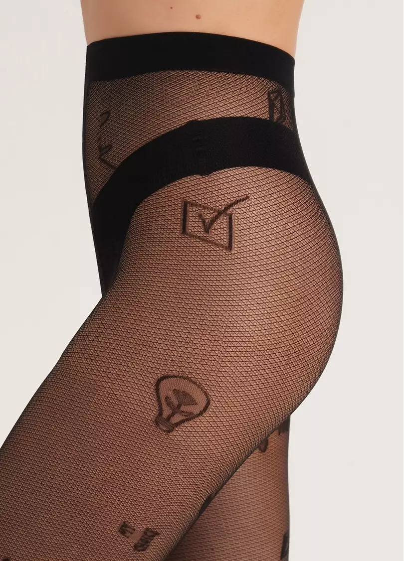 Колготки в сітку з тату INFLUENCE 40 (1) nero (чорний)