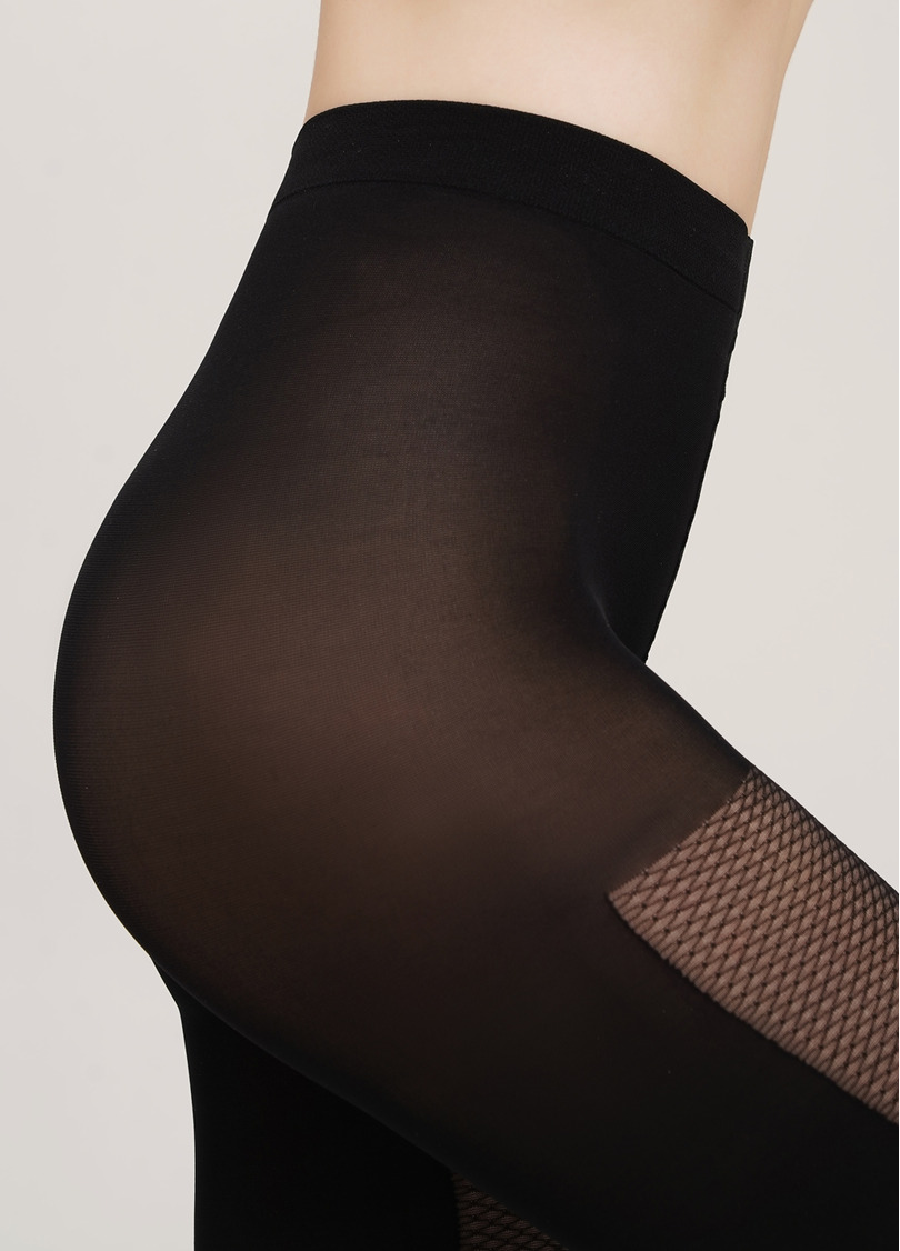 Колготки з ефектом сітки попереду IVONNA 60 (1) nero (чорний)