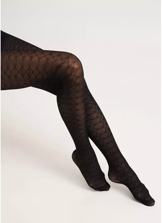 Колготки с геометрическим узором LACERY 60 (1) black (черный)