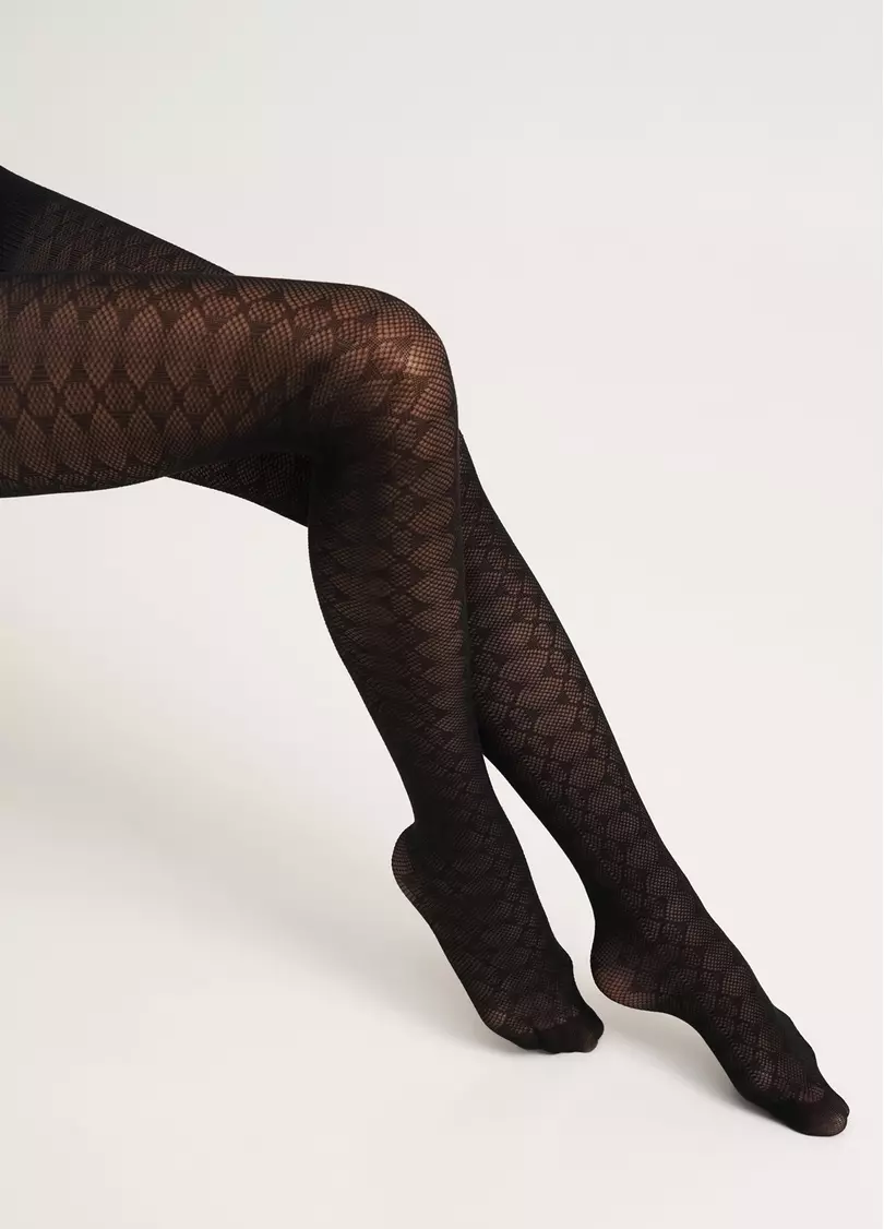 Колготки з геометричним візерунком LACERY 60 (1) black (чорний)