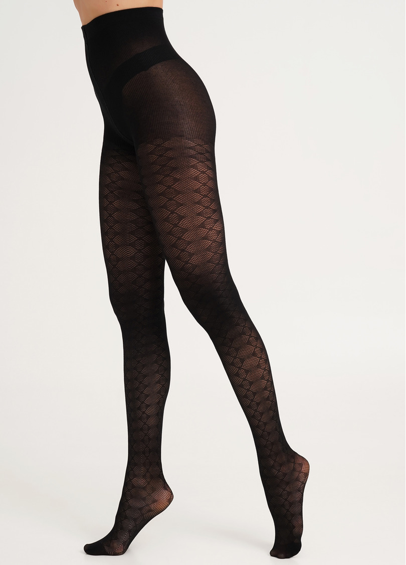 Колготки з геометричним візерунком LACERY 60 (1) black (чорний)