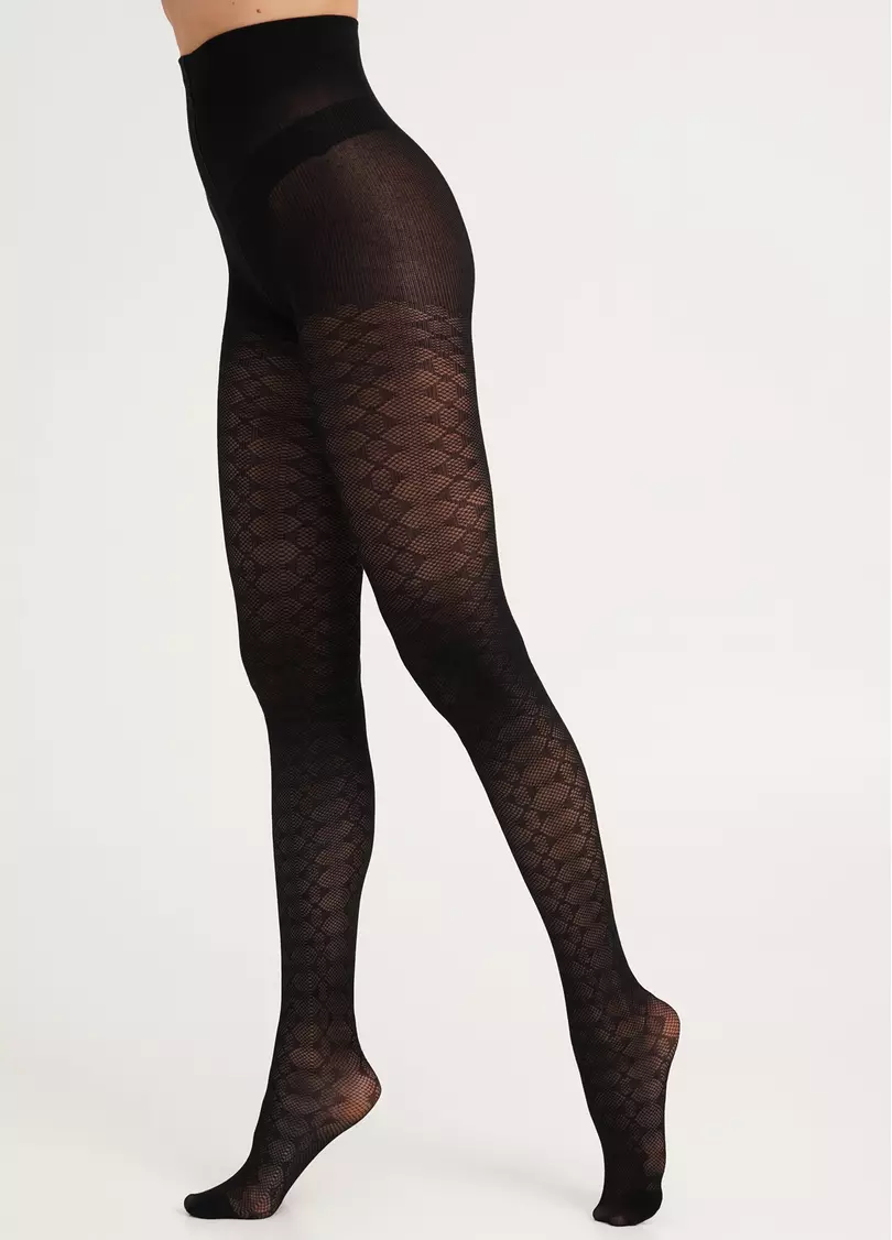 Колготки з геометричним візерунком LACERY 60 (1) black (чорний)