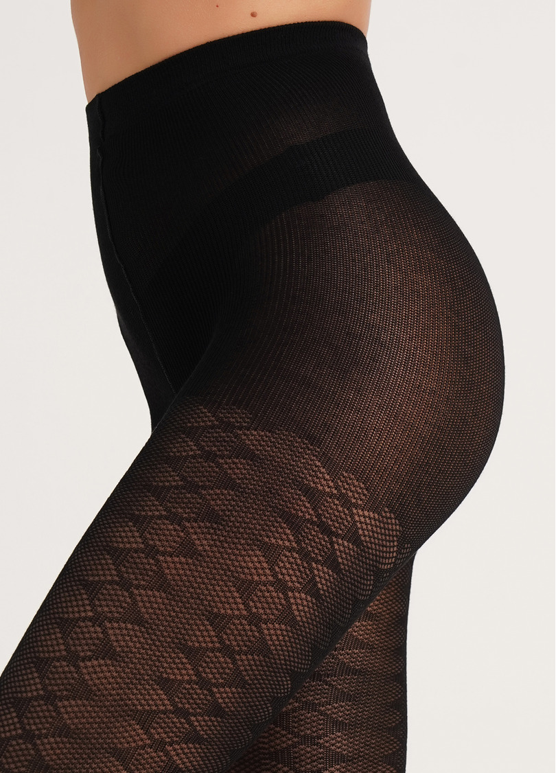 Колготки з геометричним візерунком LACERY 60 (1) black (чорний)