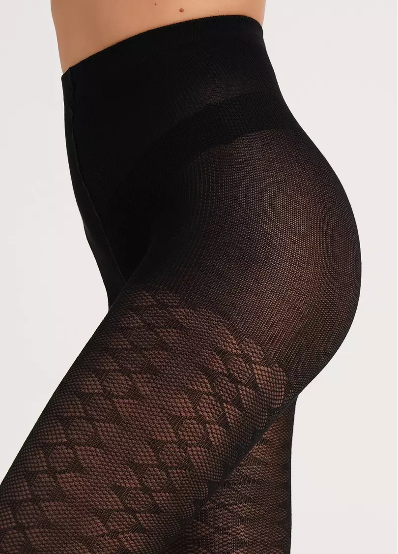 Колготки з геометричним візерунком LACERY 60 (1) black (чорний)