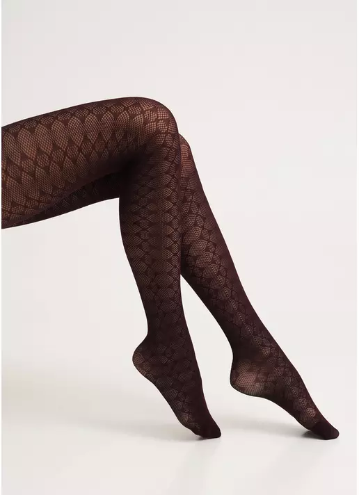 Колготки с геометрическим узором LACERY 60 (1) vintage grape (фиолетовый)