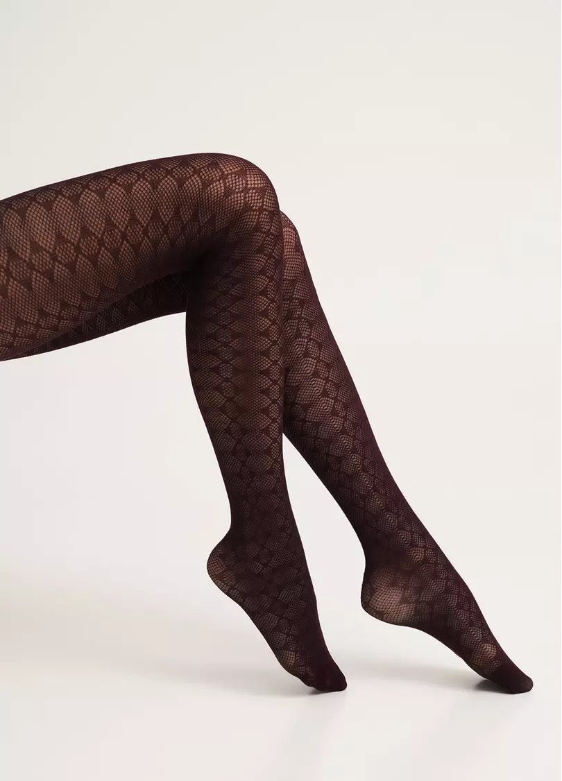 Колготки з геометричним візерунком LACERY 60 (1) vintage grape (фіолетовий)