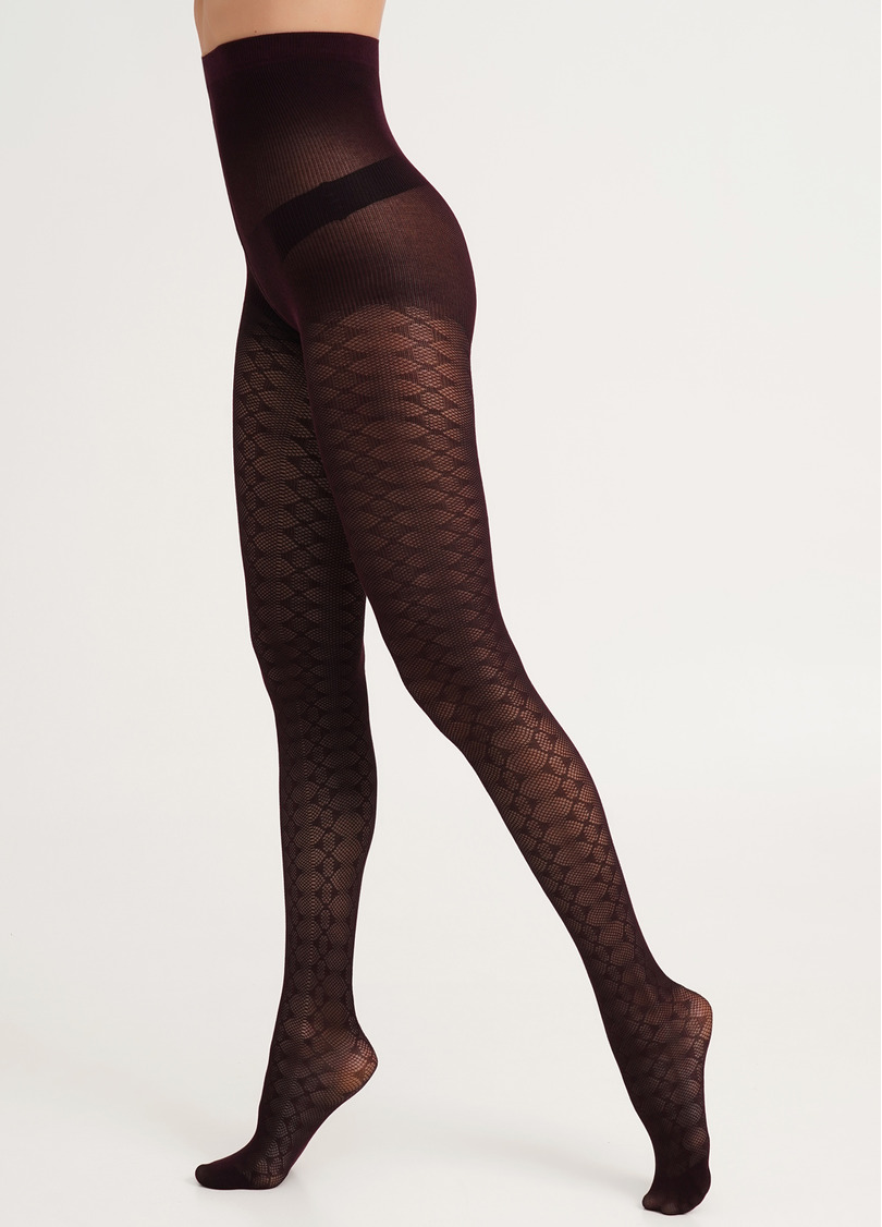 Колготки з геометричним візерунком LACERY 60 (1) vintage grape (фіолетовий)