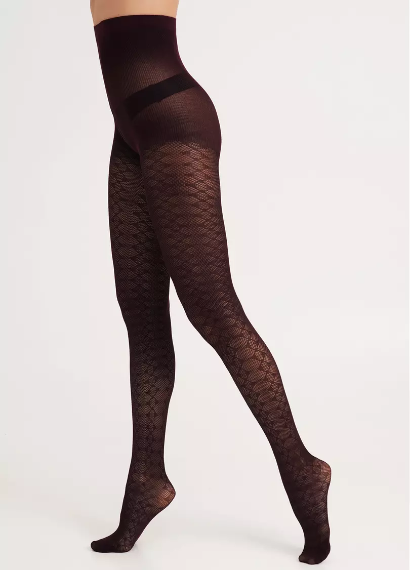 Колготки з геометричним візерунком LACERY 60 (1) vintage grape (фіолетовий)
