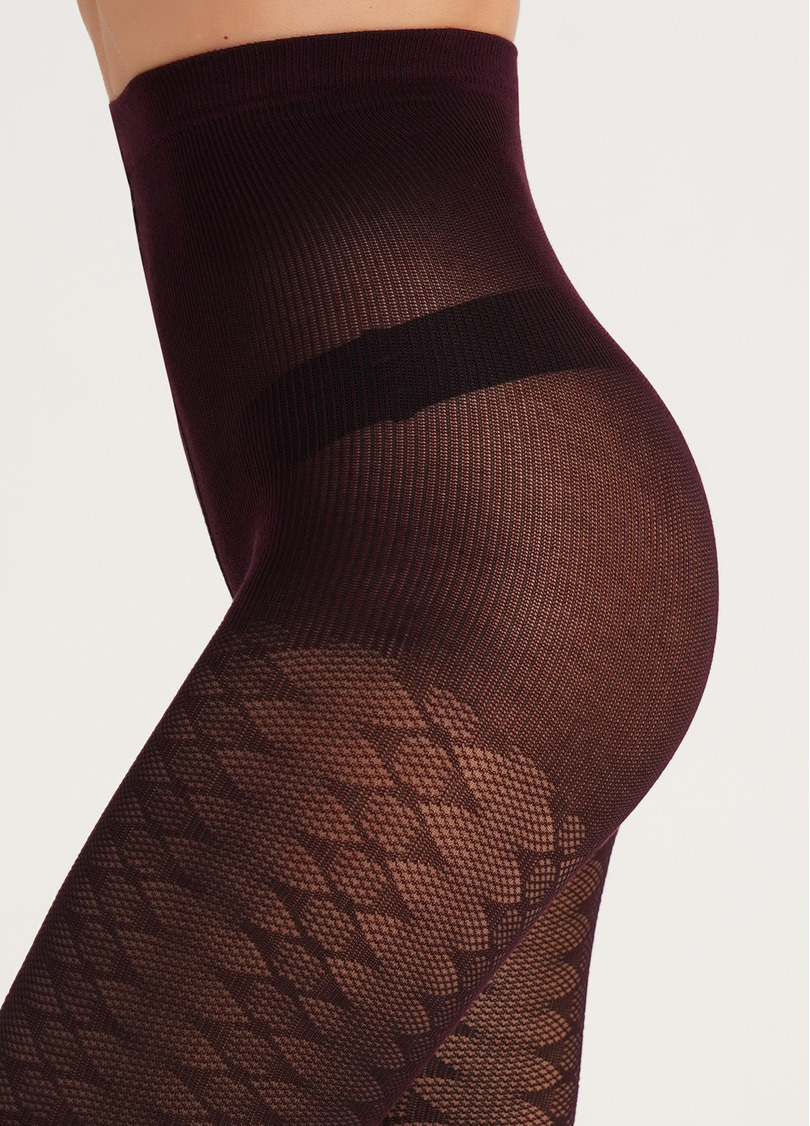 Колготки з геометричним візерунком LACERY 60 (1) vintage grape (фіолетовий)