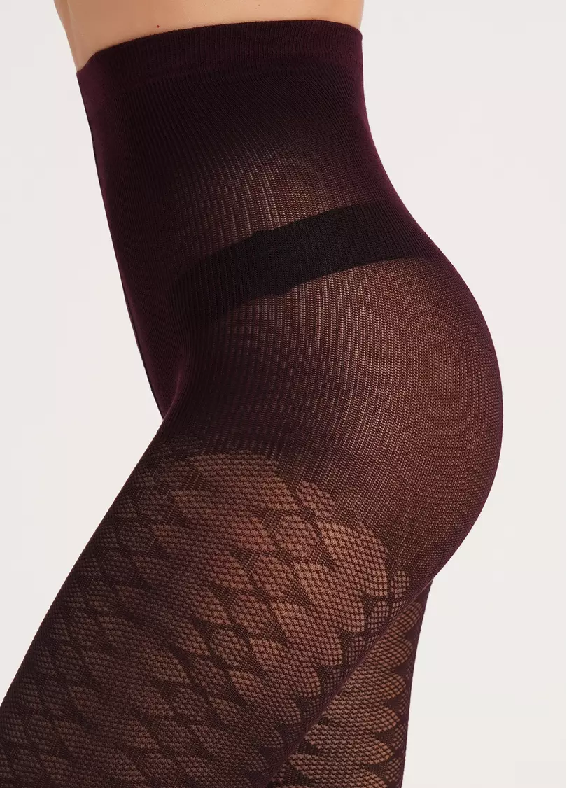 Колготки з геометричним візерунком LACERY 60 (1) vintage grape (фіолетовий)