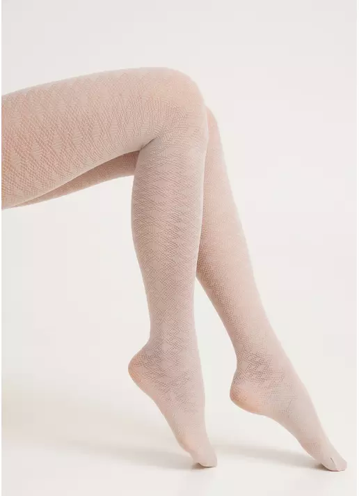 Колготки бавовняні з візерунком LACERY 60 (3) moonlight (бежевий) Колготки бавовняні з візерунком LACERY 60 (3) moonlight (бежевий)