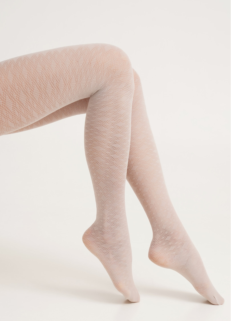 Колготки бавовняні з візерунком LACERY 60 (3) moonlight (бежевий)