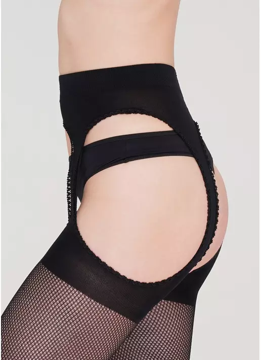 Колготки з імітацією панчіх LOVE NET 40 (1) nero (чорний)