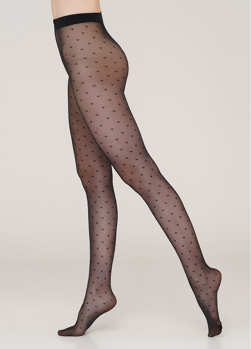 Колготи з візерунком в дрібне сердечко Lovers 20 den model 4 (nero)