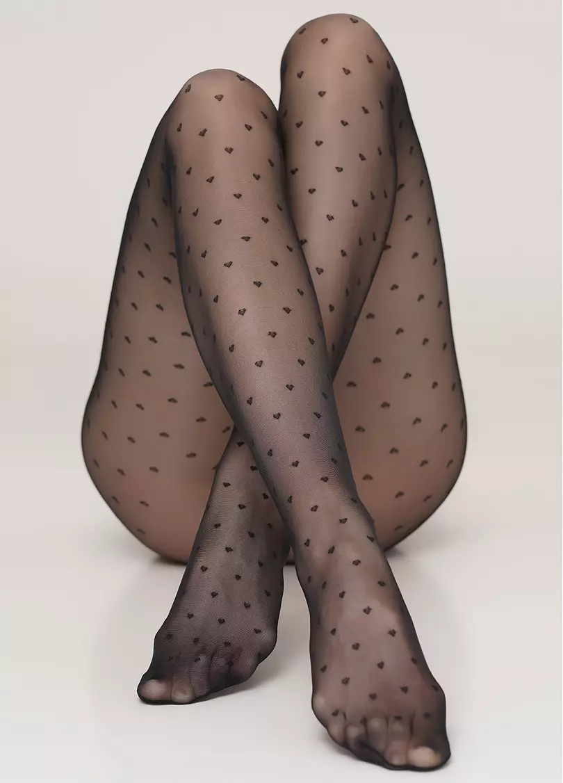 Колготи з візерунком в дрібне сердечко Lovers 20 den model 4 (nero)